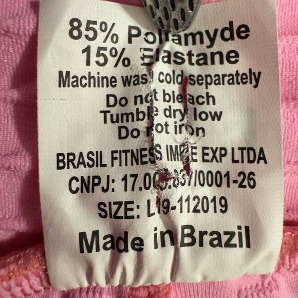 BOOTY by BRABANTS Pink Original Textured Crop Leggings Workout One Size OS - Picture 7 of 10